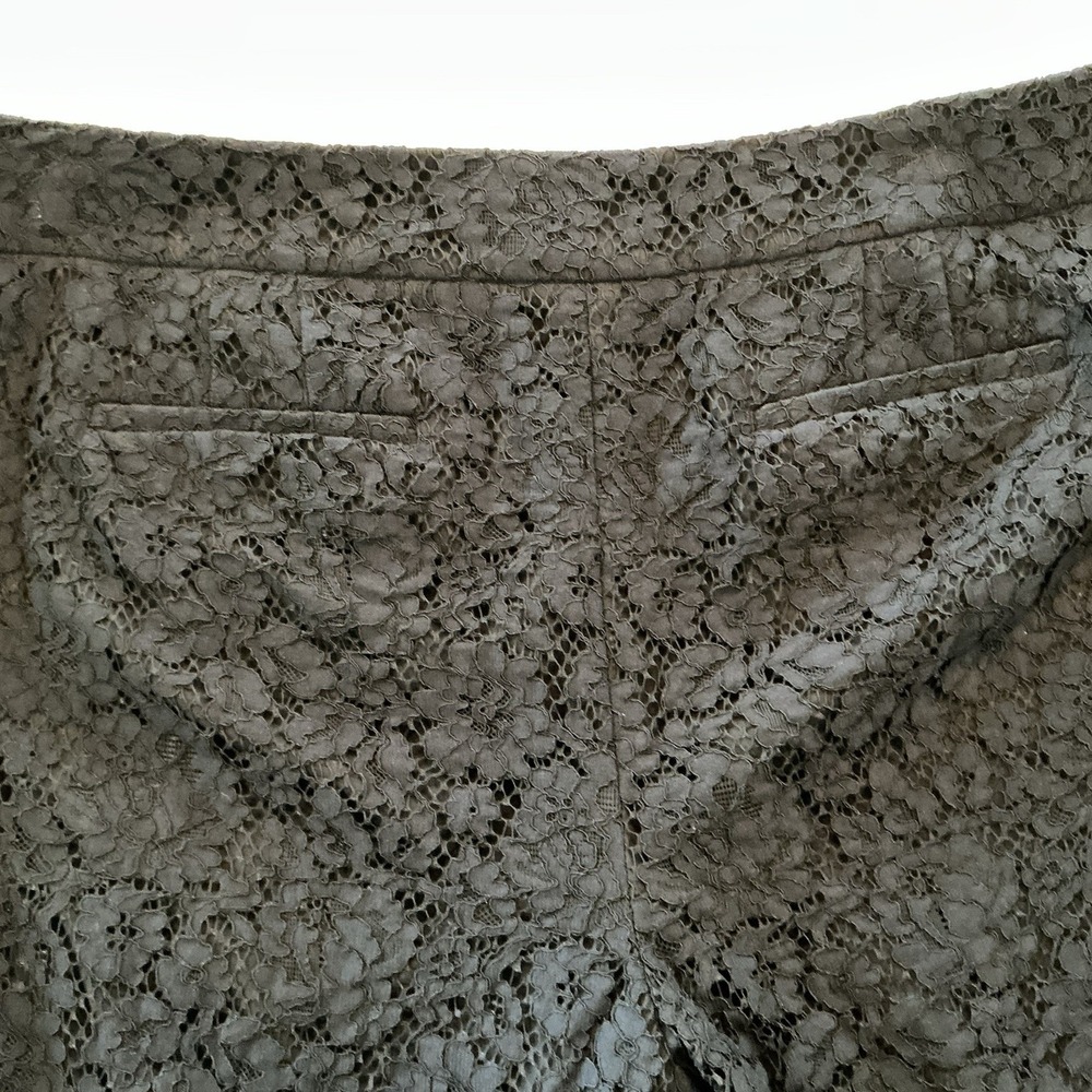 Talbots Lace Scalloped Hem Ankle Pants Womens 16 Black High Rise Straight 38x27 - Picture 4 of 11